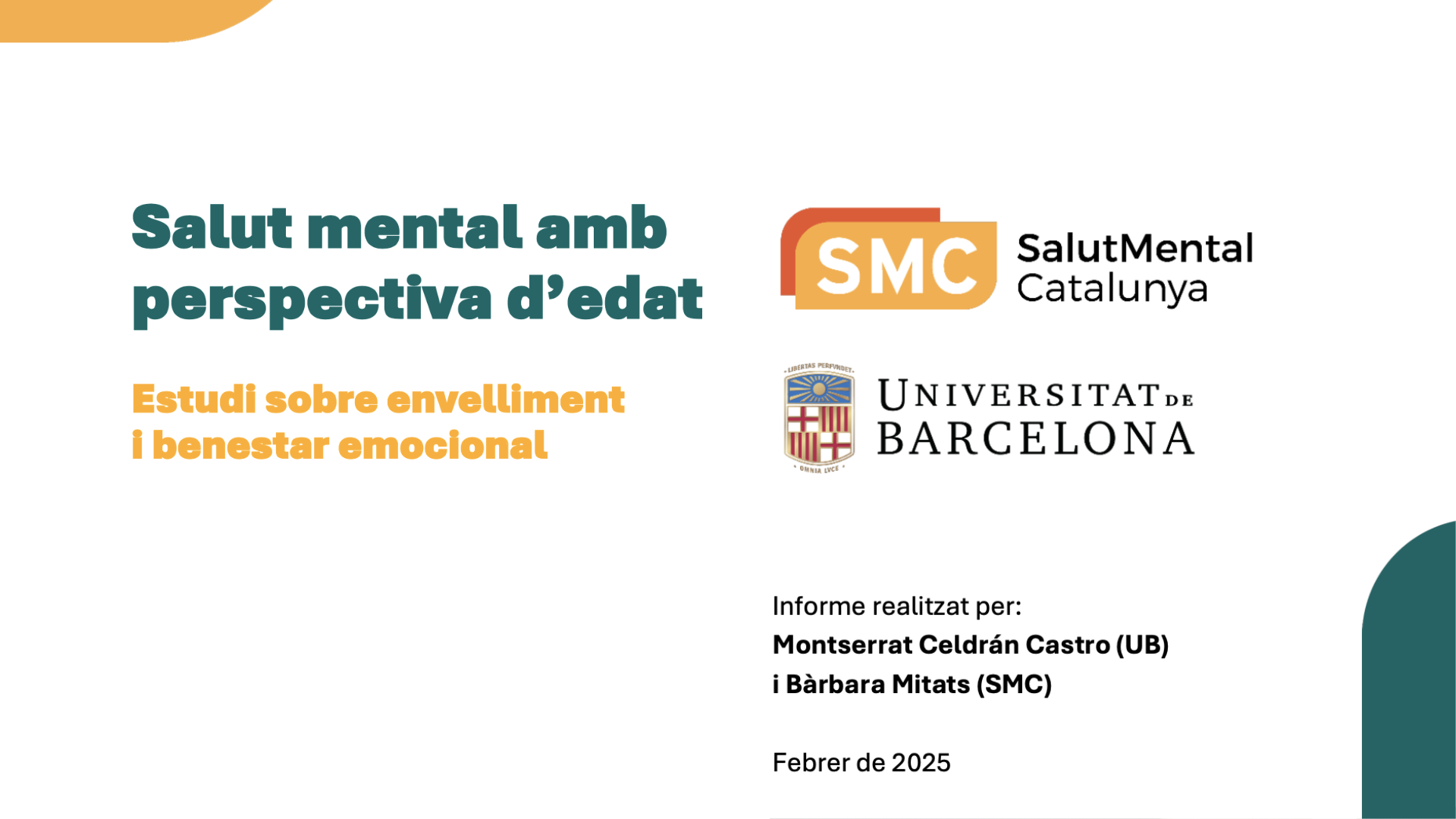 Portada estudi salut mental amb perspectiva d'edat de la UB