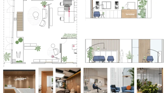 Plano Del Diseño De Una Oficina De Interiordecor Studio